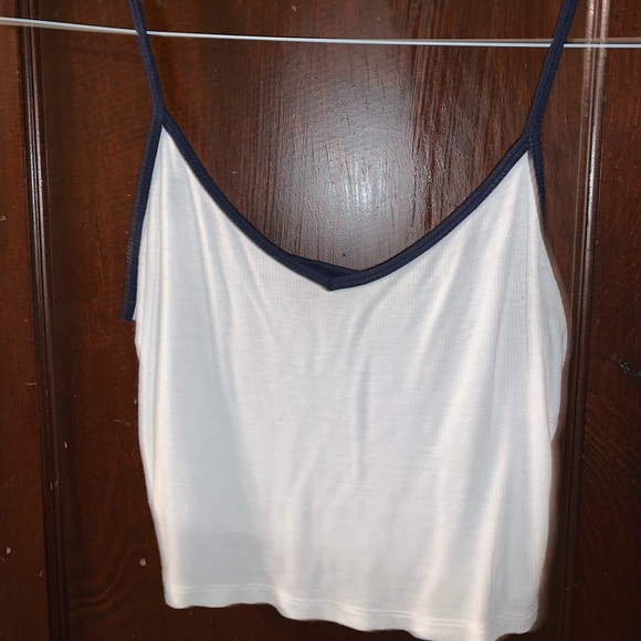 Navy Trim Crop Top - Picture 1 of 3
